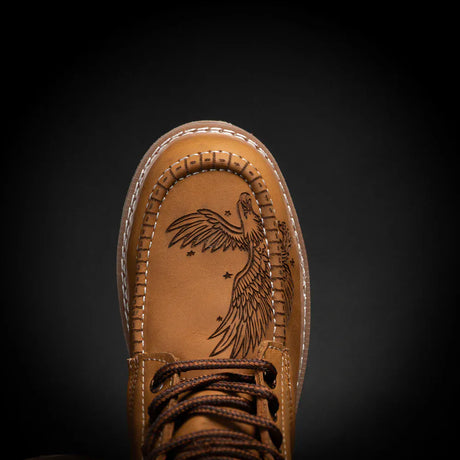 King Welt Boots Men's Patriot 6" Moc Composite Toe Work Boots Tan Color - King Welt