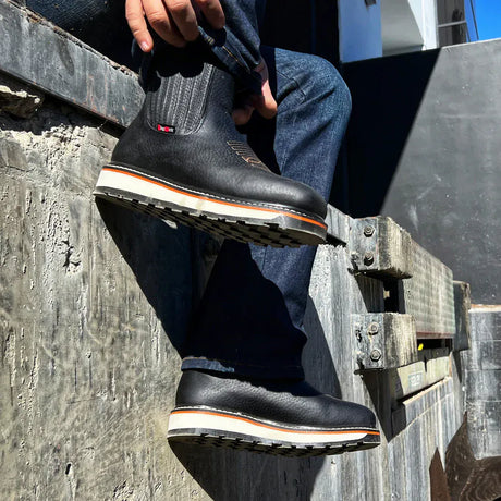 King Welt Boots Men´s Ultra Flex 6" Black Work Boots Black Color - King Welt