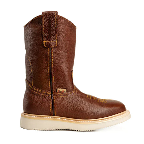 King Welt Boots Santa Fe 11" Wellington Boots Square Toe Full Grain Leather Shedron Color - King Welt