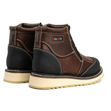 King Welt Boots Ultra Flex 6" Zipper Double Density Sole Work Boots Brown/Black Color - King Welt