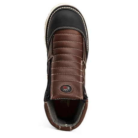 King Welt Boots Ultra Flex 6" Zipper Double Density Sole Work Boots Brown/Black Color - King Welt