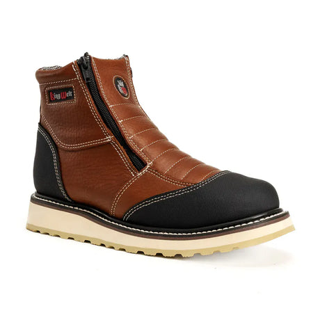 King Welt Boots Ultra Flex 6" Zipper Double Density Sole Work Boots Honey/Black Color - King Welt