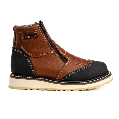 King Welt Boots Ultra Flex 6" Zipper Double Density Sole Work Boots Honey/Black Color - King Welt