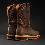 King Welt Boots Venom 11" Python Tribute Work Boot Square Soft Toe Brown Color - King Welt