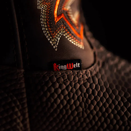 King Welt Boots Venom 11" Python Tribute Work Boot Square Soft Toe Brown Color - King Welt