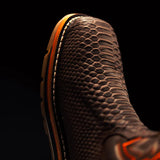 King Welt Boots Venom 11" Python Tribute Work Boot Square Soft Toe Brown Color - King Welt
