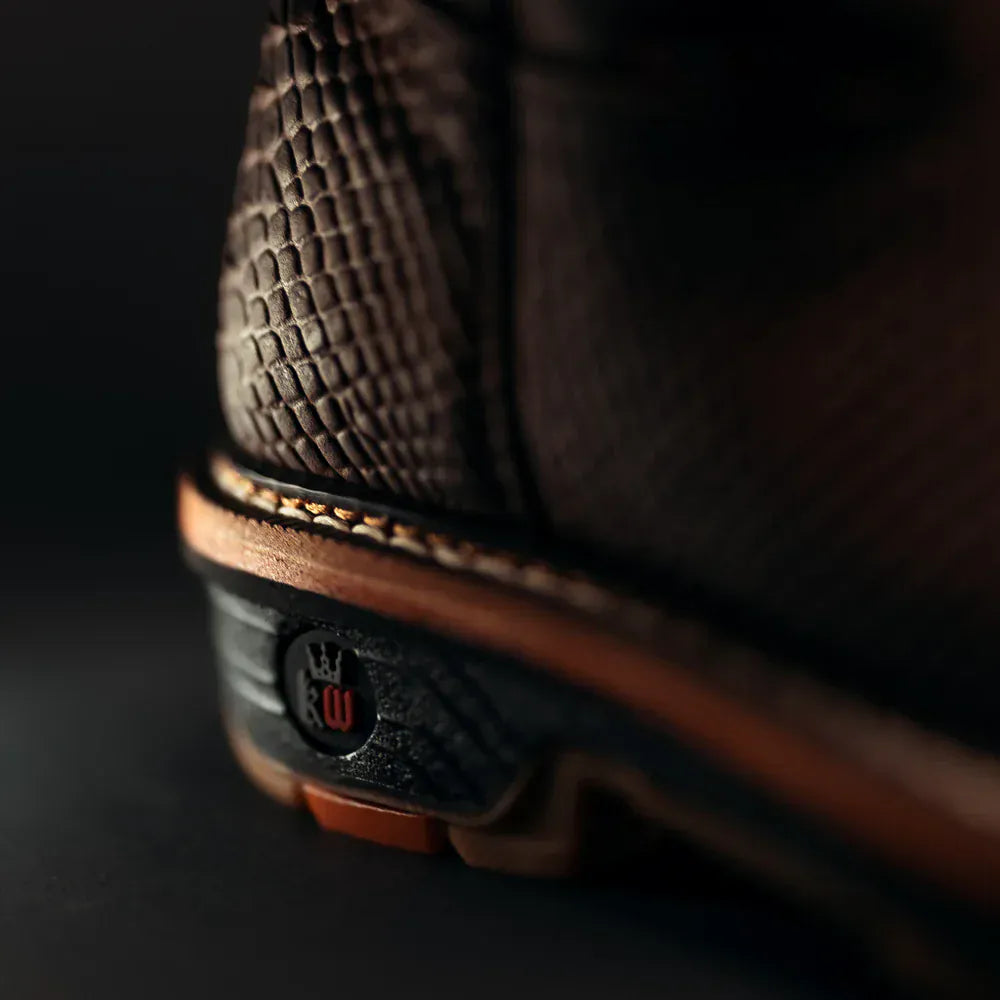 King Welt Boots Venom 11" Python Tribute Work Boot Square Soft Toe Brown Color - King Welt