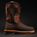 King Welt Boots Venom 11" Python Tribute Work Boot Square Steel Toe Brown Color - King Welt
