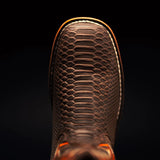 King Welt Boots Venom 11" Python Tribute Work Boot Square Steel Toe Brown Color - King Welt