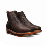 King Welt Boots Venom 6" Python Tribute Work Boot Square Toe Brown Color - King Welt