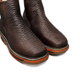 King Welt Boots Venom 6" Python Tribute Work Boot Square Toe Brown Color - King Welt