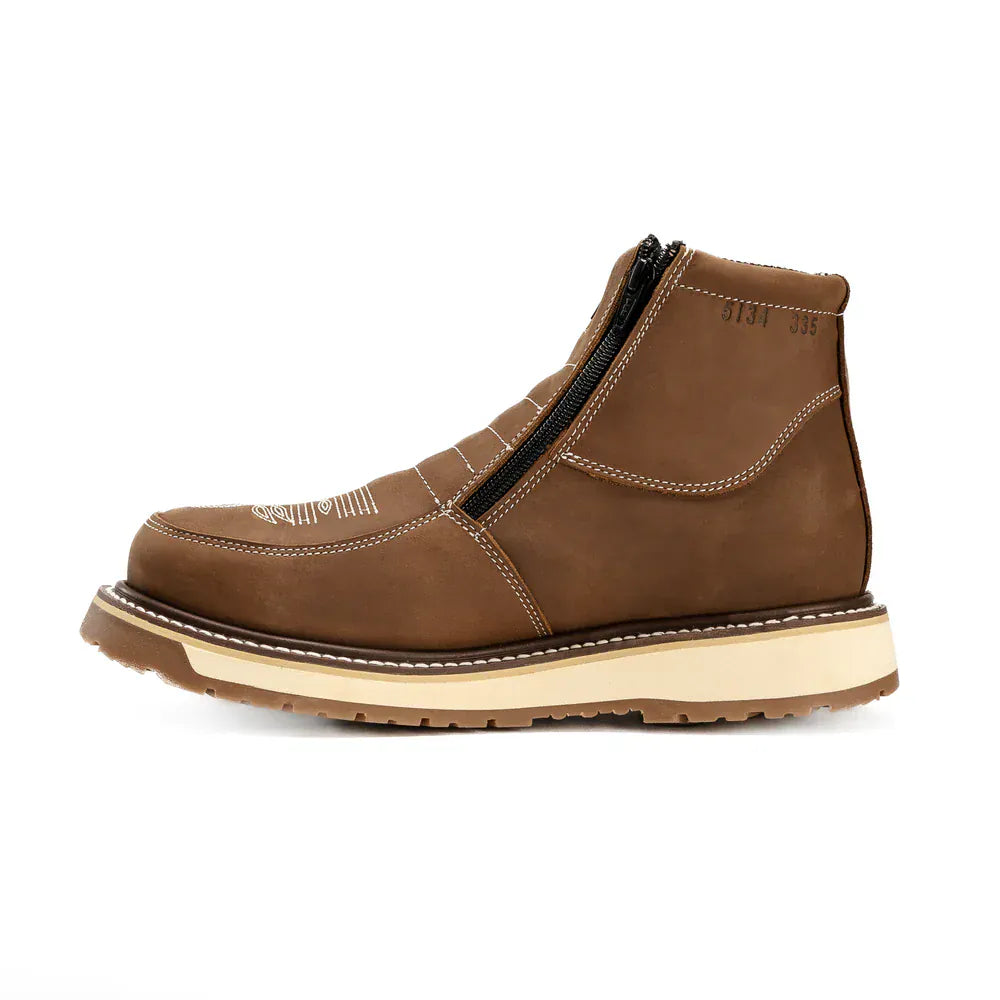 King Welt Boots Western Flex 6" Zipper  Work Boots Medallion Laton Color - King Welt