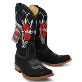 La Carreta Boots Botas de Gamuza para Dama con Girasoles