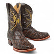 La Carreta Boots Men's Print Pirarucu Fish Square Toe Boots Brown Color - La Carreta