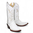 Women´s Genuine Leather J Toe Boots With embroidered Design - White Color - La Carreta pair view