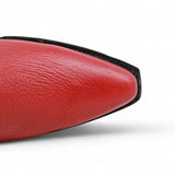 Women´s Genuine Leather J Toe Boots With embroidered Design - Red Color - La Carreta toe view