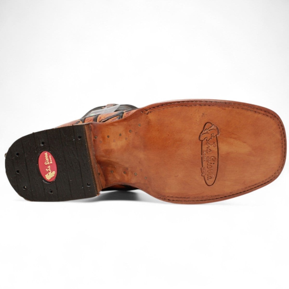 La Carreta Boots Men's Print Pirarucu Fish Square Toe Boots Honey Color - La Carreta - sole