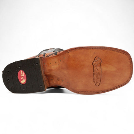 La Carreta Boots Men's Print Pirarucu Fish Square Toe Boots Honey Color - La Carreta - sole