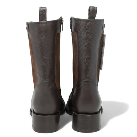Men's Python Print Genuine Floater Leather Dubai&nbsp;Toe&nbsp;Boots Brown Color - La Carreta Back view