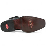 Men's Python Print Genuine Floater Leather Dubai&nbsp;Toe&nbsp;Boots Black Color - La Carreta sole view
