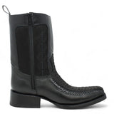 Men's Python Print Genuine Floater Leather Dubai&nbsp;Toe&nbsp;Boots Black Color - La Carreta right side view