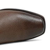 La Carreta Boots Men's Genuine Floater Leather Dubai Square Toe Boots Brown Color - La Sierra toe view