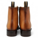 Men´s Genuine Leather Dubai Square Toe Ankle Boots Honey Color - La Carreta Back view