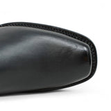 Men´s Genuine Leather Dubai Square Toe Ankle Boots Black Color - La Carreta toe view