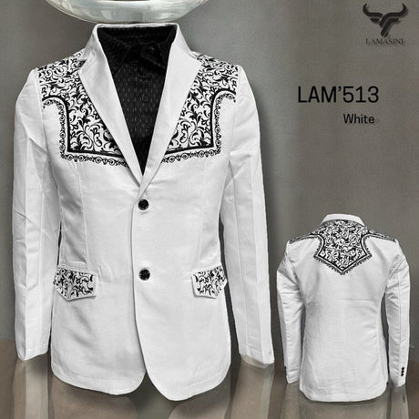 Lamasini Jackets White / S Men´s Western Blazer White- Lamasini