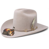 Laredo Hats Hats Official Carin Leon Cowboy Felt Hat with Silver Feather Beige