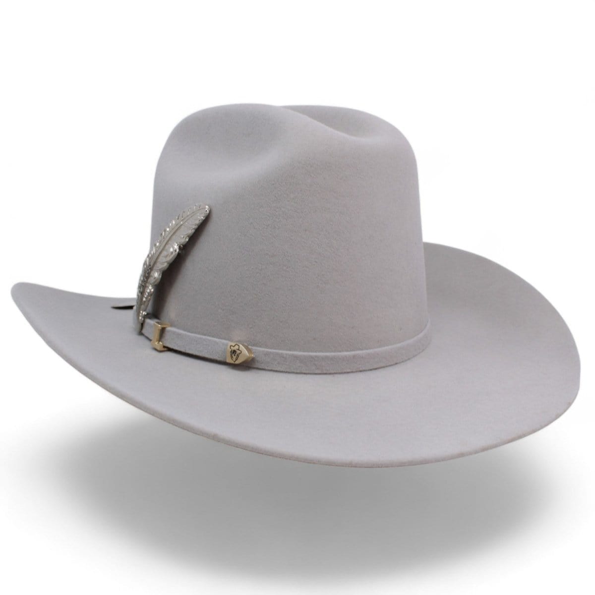 Laredo Hats Hats Official Carin Leon Cowboy Felt Hat with Silver Feather Silver Gray