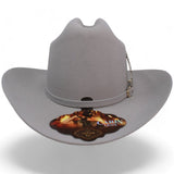 Laredo Hats Hats Official Carin Leon Cowboy Felt Hat with Silver Feather Silver Gray