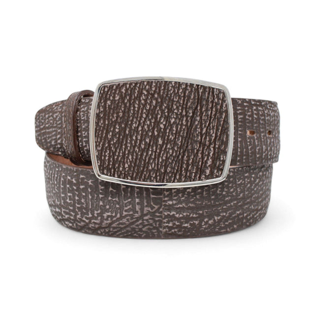 Genuine Shark Skin Cowboy Belt Rustic Brown Color - Los Altos Boots