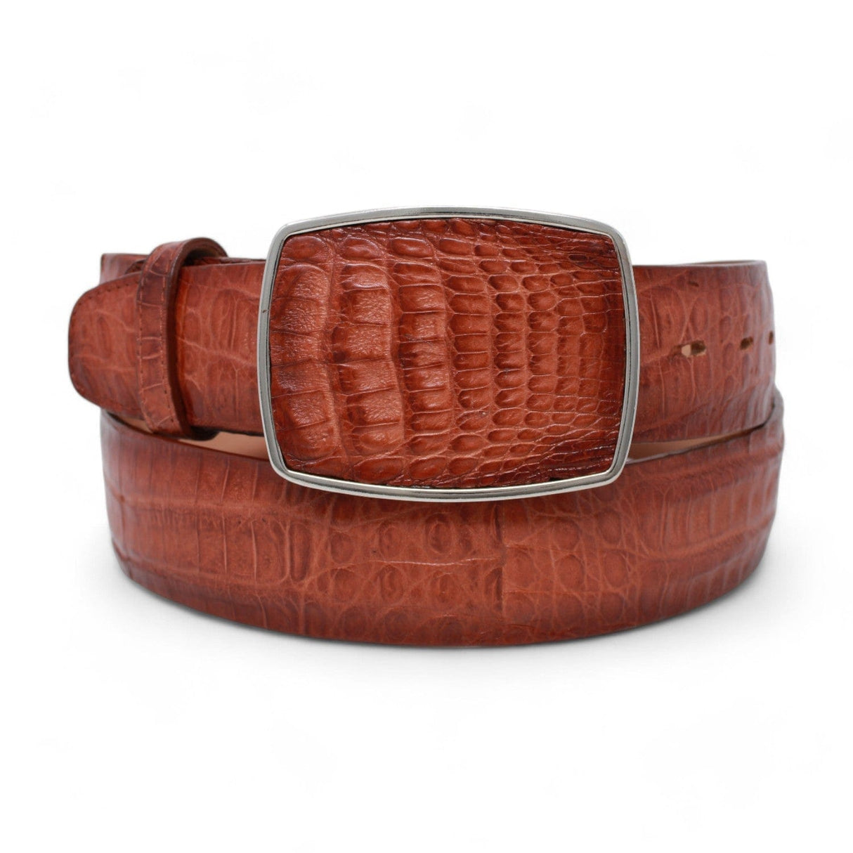 Los Altos Boots Belts Cognac / 32 Men's Los altos Caiman Belly Cowboy Belt C11A8257