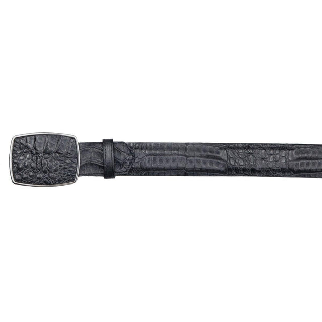 Los Altos Boots Belts Genuine Caiman Belly Skin Cowboy Belt Black Color - Los Altos Boots