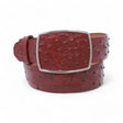 Los Altos Boots Belts Genuine Ostrich Skin Cowboy Belt Burgundy Color - Los Altos Boots