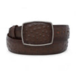 Los Altos Boots Belts Genuine Ostrich Skin Cowboy Belt Faded Brown Color - Los Altos Boots
