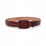 Los Altos Boots Belts Genuine Ostrich Skin Cowboy Belt Faded Burgundy Color - Los Altos Boots