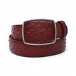 Los Altos Boots Belts Genuine Ostrich Skin Cowboy Belt Faded Burgundy Color - Los Altos Boots