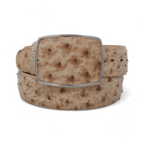 Los Altos Boots Belts Genuine Ostrich Skin Cowboy Belt Moka Color - Los Altos Boots