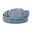 Los Altos Boots Belts Genuine Ostrich Skin Cowboy Belt Rustic Blue Color - Los Altos Boots