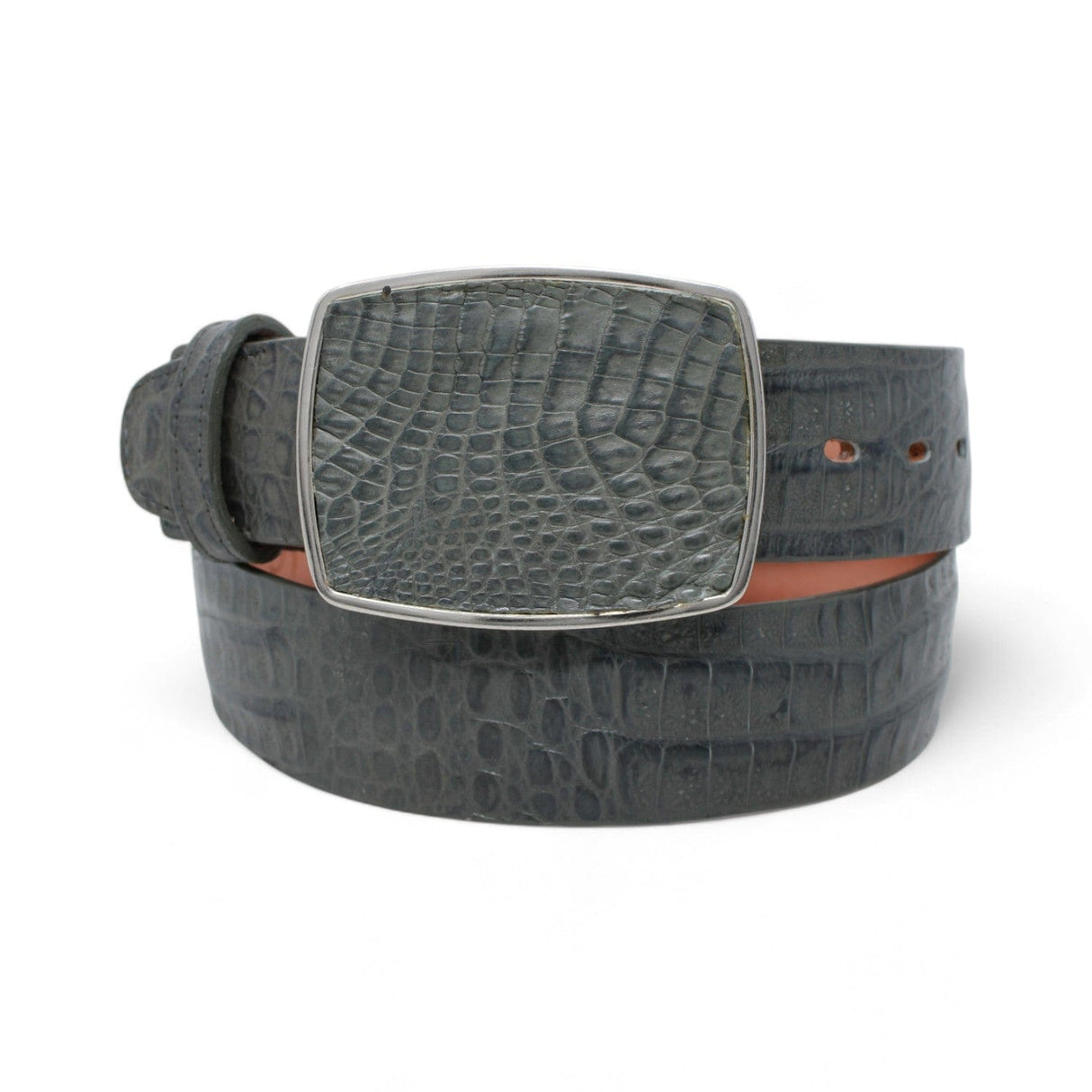 Los Altos Boots Belts Gray / 32 Men's Los altos Caiman Belly Cowboy Belt C11A8209