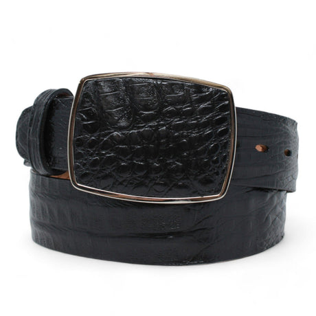 Los Altos Boots Belts Men's Los altos Caiman Belly Cowboy Belt Black