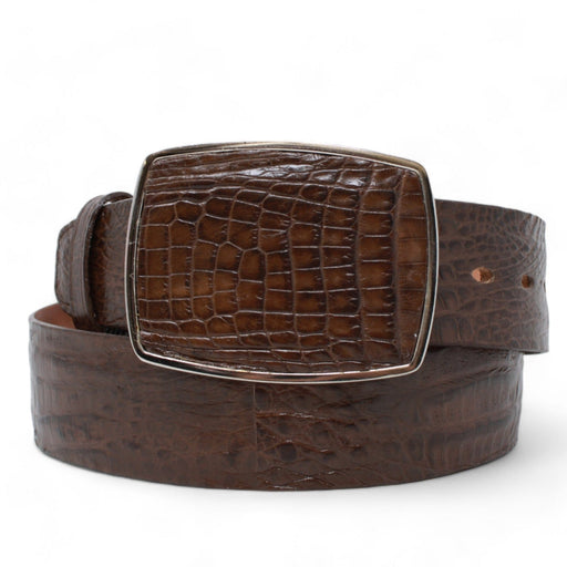 Los Altos Boots Belts Men's Los altos Caiman Belly Cowboy Belt Brown