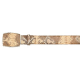 Los Altos Boots Belts Oryx / 32 Genuine Python Skin Cowboy Belt - Los Altos Boots