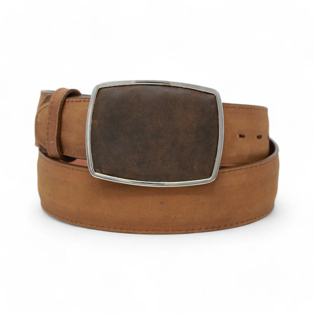 Genuine Crazy Leather Cowboy Belt Tan Color - Los Altos Boots