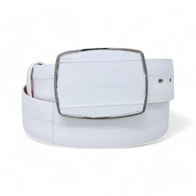 Genuine Eel Skin Cowboy Belt White Color - Los Altos Boots