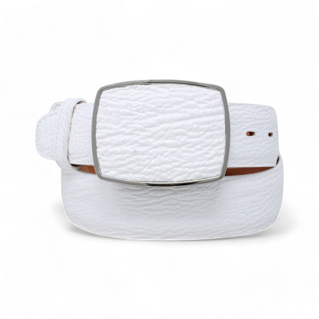 Genuine Shark Skin Cowboy Belt White Color - Los Altos Boots