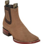 Los Altos Boots Boots 6 / Brown Los Altos Men's Wide Square Toe Suede Leather Short Boots - Taupe 82BE6361