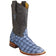 Los Altos Boots Boots 6 / Denim Blue Men's Genuine Piraruccu Skin Rodeo Wide Square Toe Boots - Los Altos Boots